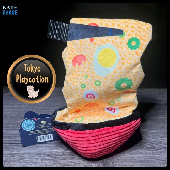 Bark Box Plush Ramen Themed Ramen Ren Dog Toy Crinkle & Squeaker L NWT - Picture 11 of 13